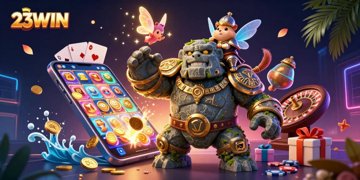 Experience thrilling wins at 23WIN with vibrant games, animated characters, and immersive slots.