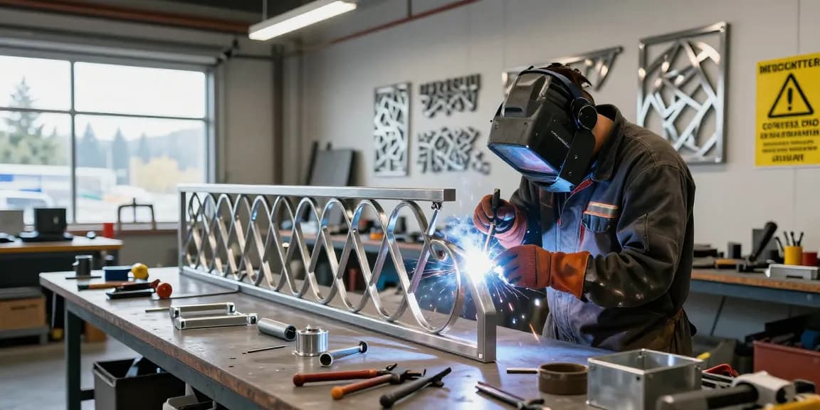 Expert metal fabrication in West Vancouver, showcasing intricate custom metalwork being crafted by skilled professionals.