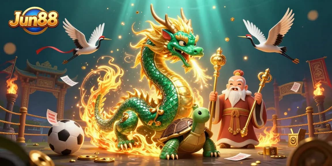 Experience thrilling sports betting action with Jun88, featuring vibrant characters in a dynamic gaming environment.