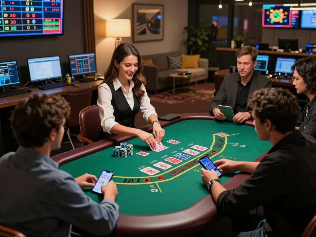 fun79 players engaging in live dealer blackjack for an exciting online gaming experience