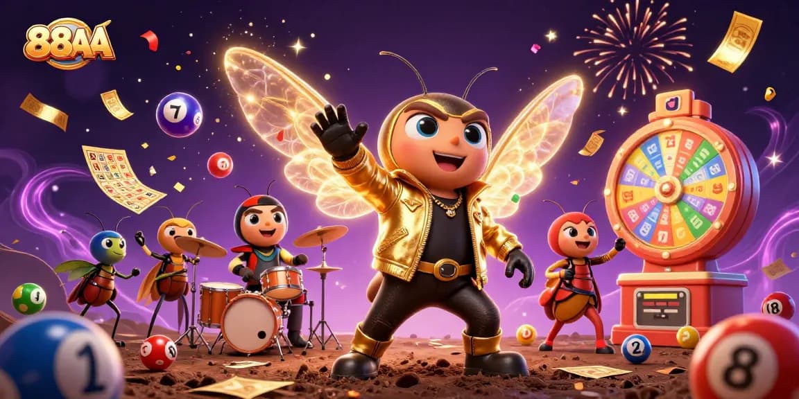 Spin and win with 88AA in this exhilarating casino-themed 3D cartoon illustration.