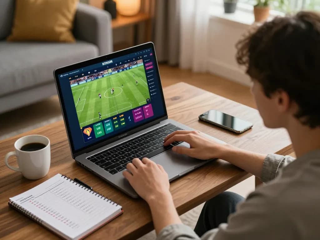 BONG88 user engaged in sports betting at home, completing quick bets through an intuitive interface.