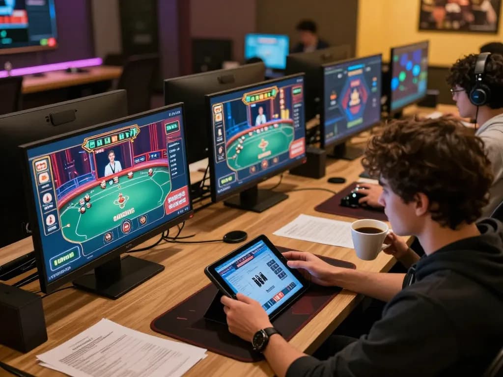 rikbet online gaming session with vibrant user interfaces and focused player engaging in responsible gambling strategy.