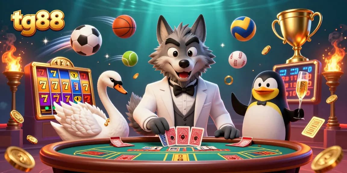 Bet on excitement at tg88 casino with vibrant slot reels, dynamic characters, and rich gaming elements.