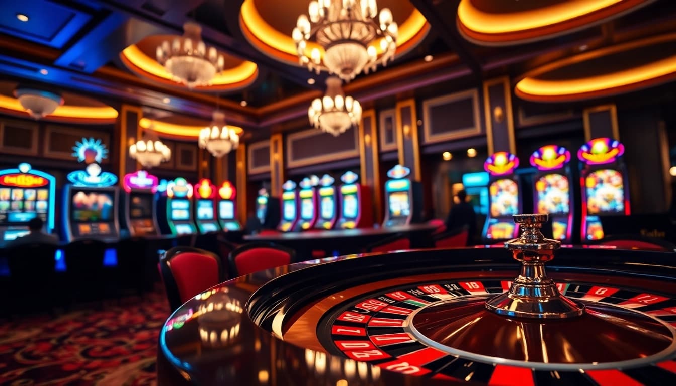 Engaging in high-stakes gambling at ok365's luxurious casino environment.
