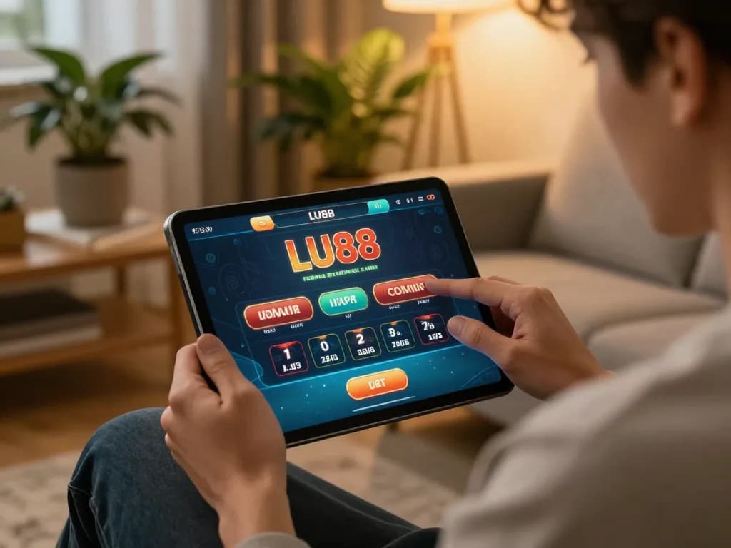 Experience strategic gameplay on the LU88 app in a cozy home setting.