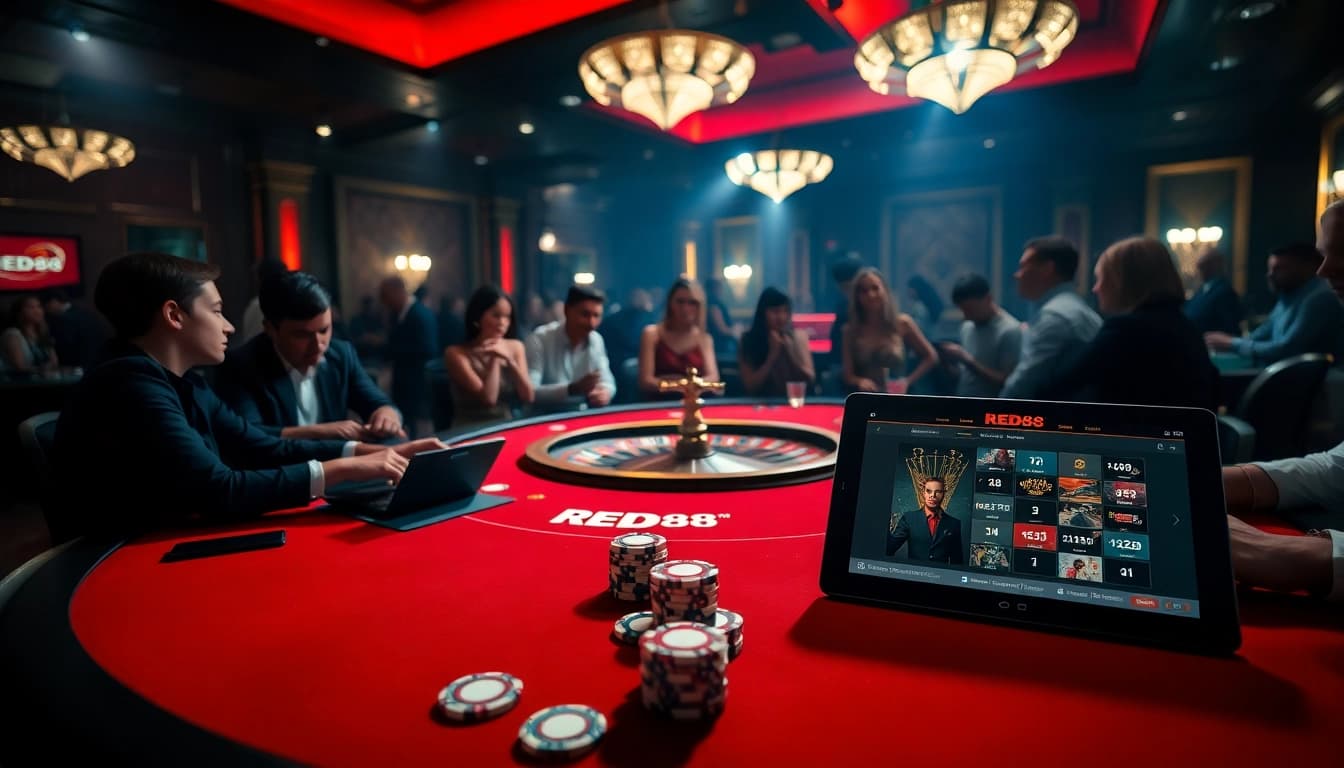 Experience the excitement of RED88 with immersive gaming at our luxurious casino tables.