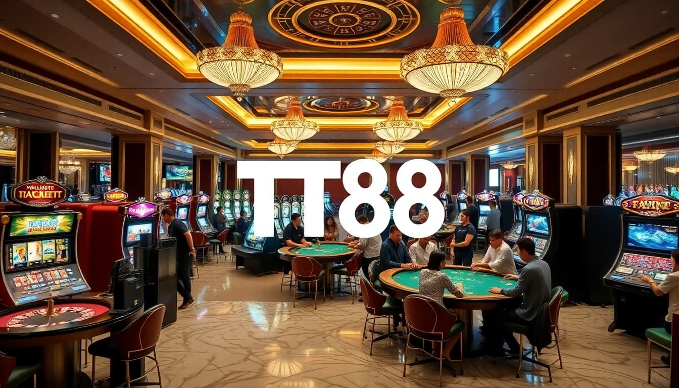 Players enjoy their favorite games at the TT88 casino, showcasing excitement and engagement.
