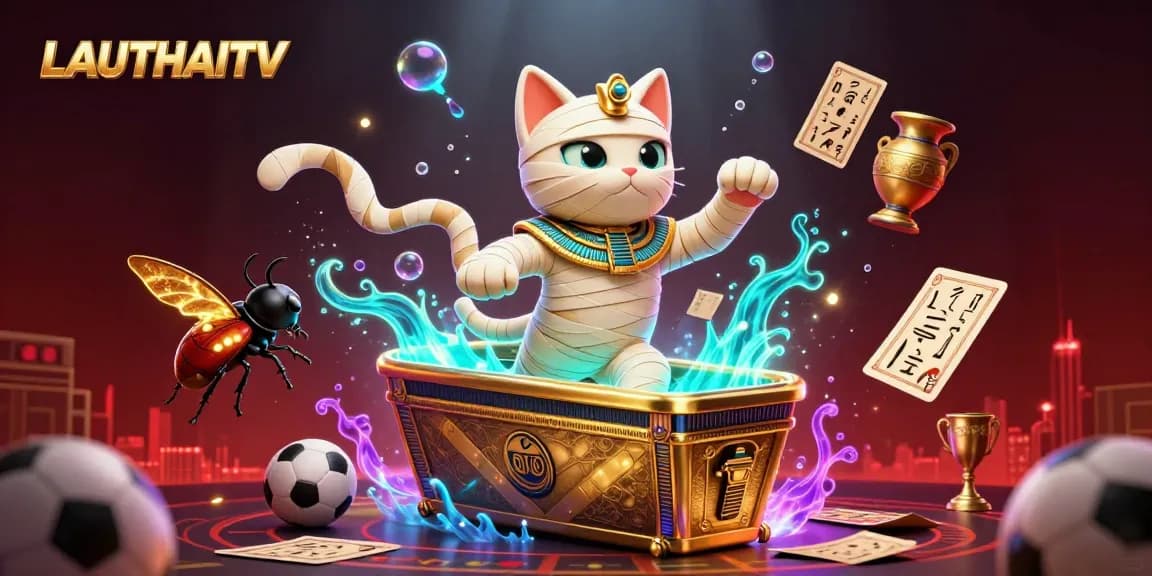 Experience live sports action on LAUTHAITV with a thrilling 3D sports betting illustration.