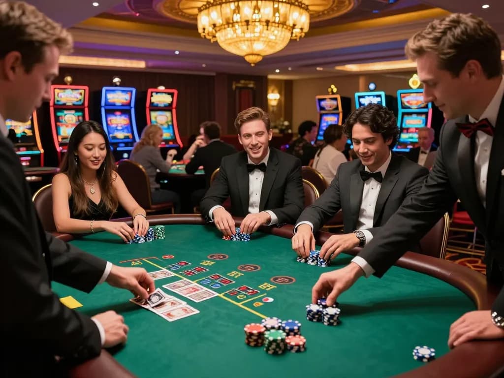 Players engage in intense blackjack gameplay at S666 casino, showcasing excitement and strategic betting.