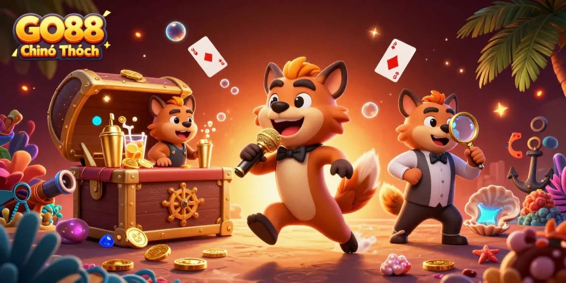 Experience the thrill at GO88 Chính Thức as hyenas engage in a vibrant casino atmosphere.