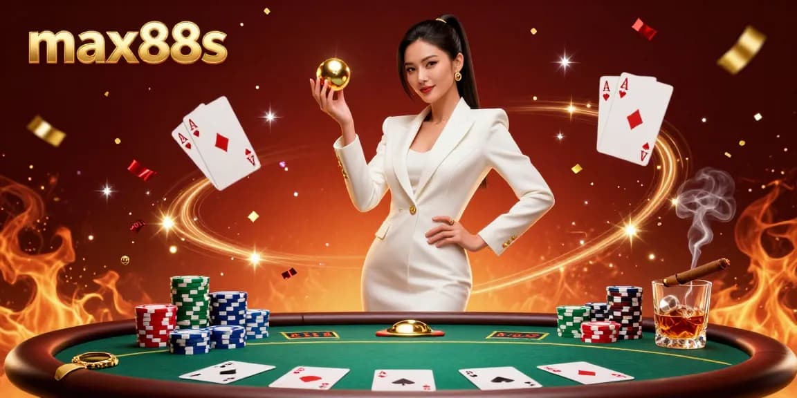 Experience high-stakes gaming with max88s in a dazzling 3D casino scene filled with excitement.