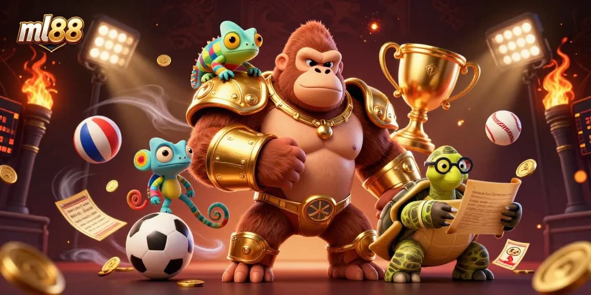 Game with ML88 features powerful characters amidst vibrant casino elements and thrilling action.