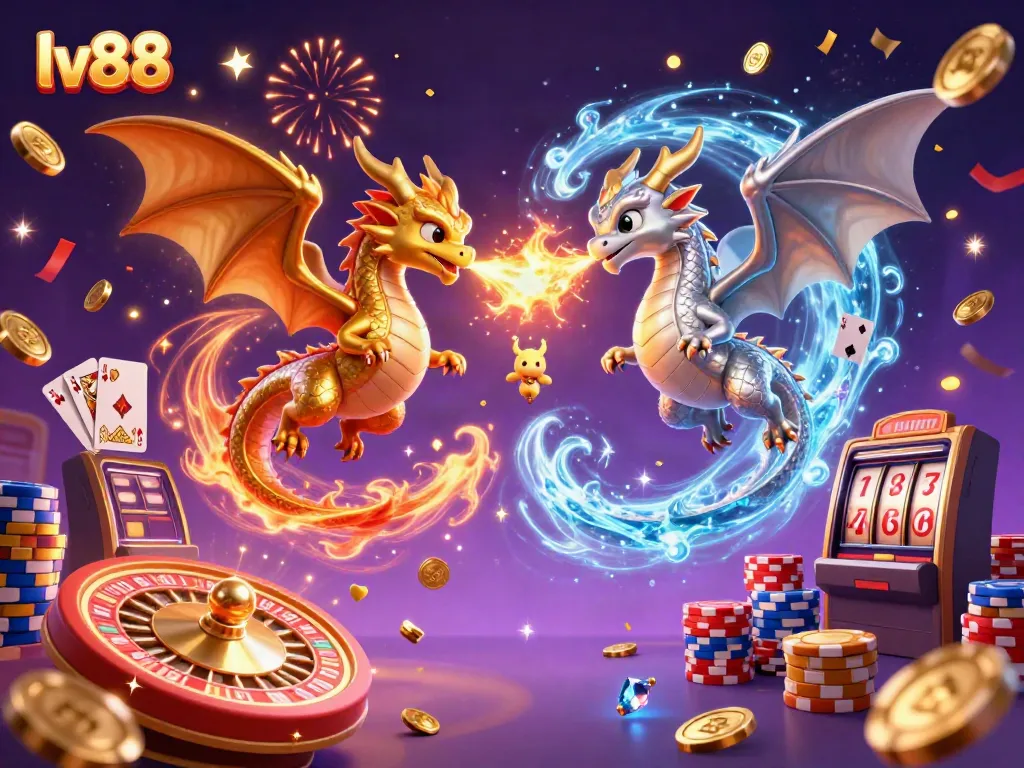 Engage in thrilling action at lv88 with dynamic dragons and vibrant casino elements.