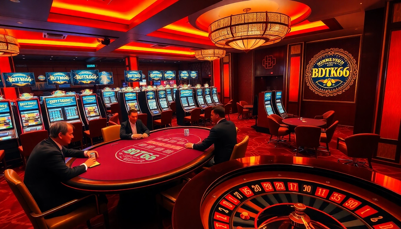 Experience high-stakes play at BDTK66's luxurious casino tables with immersive gaming atmosphere.