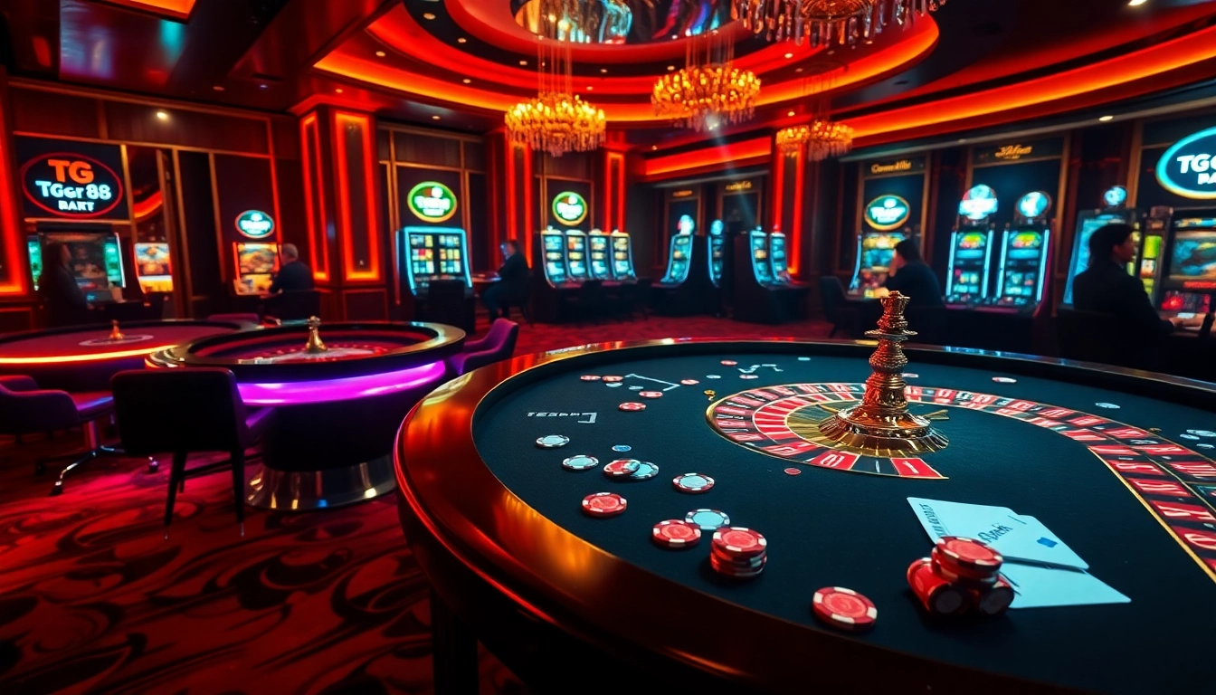 Engage with the thrill of betting at TG 88's dazzling casino tables, featuring vibrant gameplay and excitement.