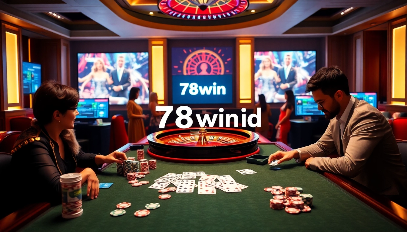 Engaging players at 78win.id with exciting poker action and luxurious casino ambiance.