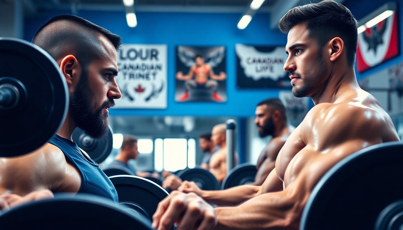 Engaged athletes utilizing Canadian anabolics in a dynamic training environment.