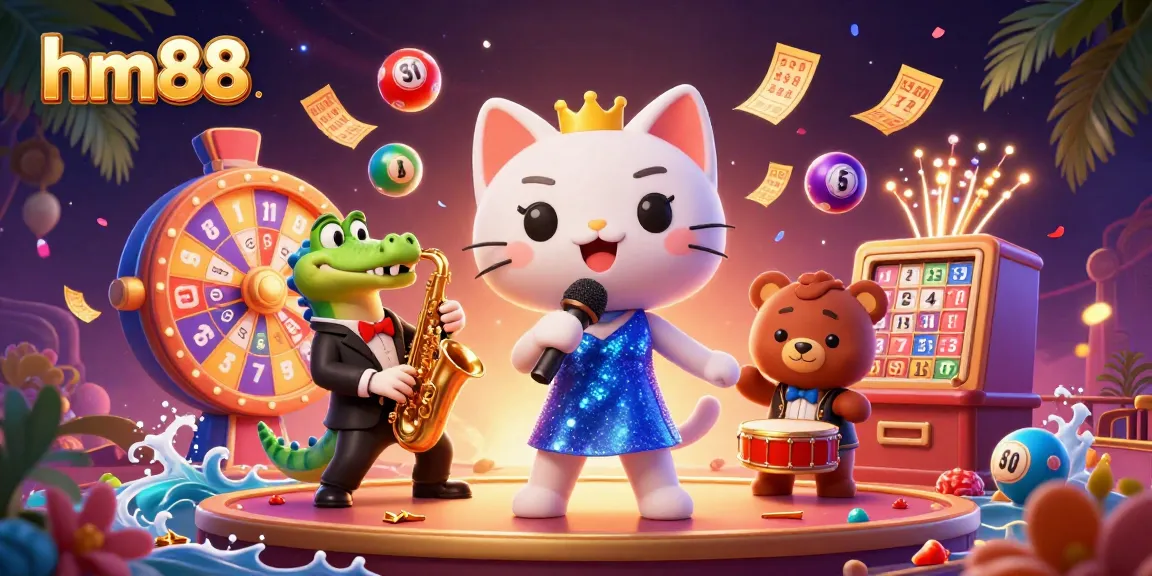 Engage with hm88's vibrant casino scene featuring playful characters and dynamic games.