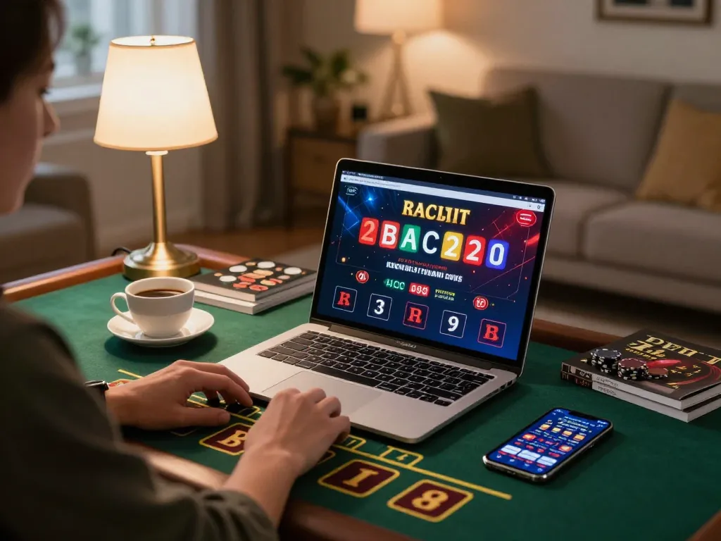 Player enjoying live baccarat on TV88 in a cozy home setup, emphasizing responsible gaming.