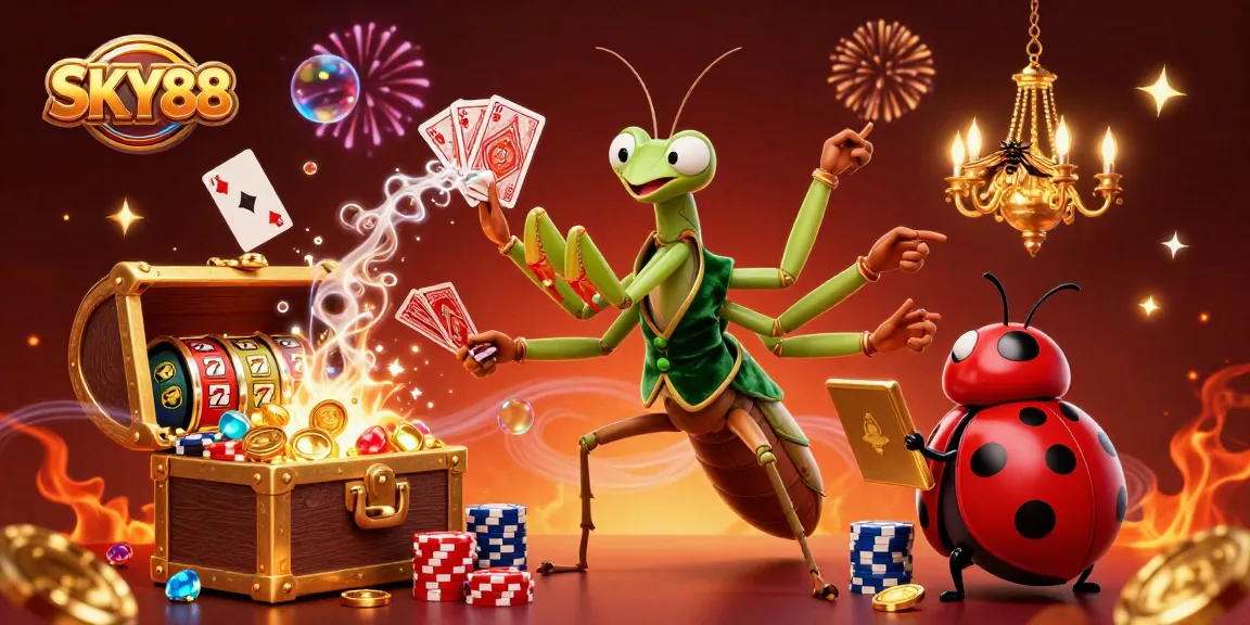 Experience thrilling games at SKY88 with a vibrant scene depicting dynamic casino action.