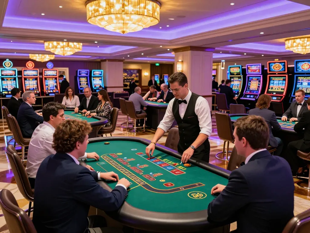 C168 players engaged in an exciting blackjack game at a luxurious casino, showcasing strategic gameplay in a vibrant atmosphere.