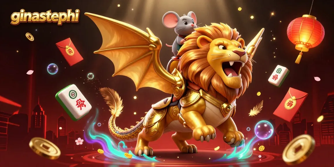 Experience engaging action with ginastephi in this vivid online casino scene featuring a majestic chimera and vibrant game elements.