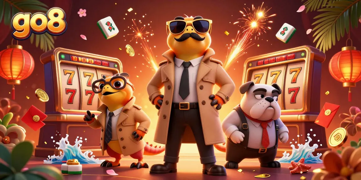 Experience exciting wins at go8 with vibrant slot games in a fun-filled casino scene.