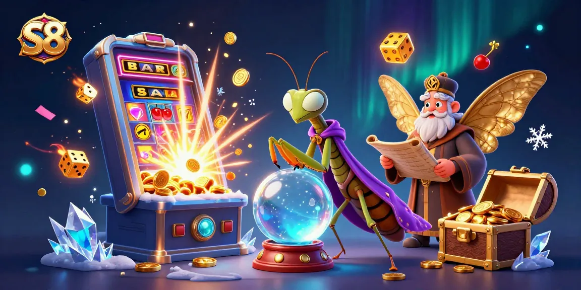 Experience S8's thrilling casino adventure illustrated with magical characters and dynamic game elements.