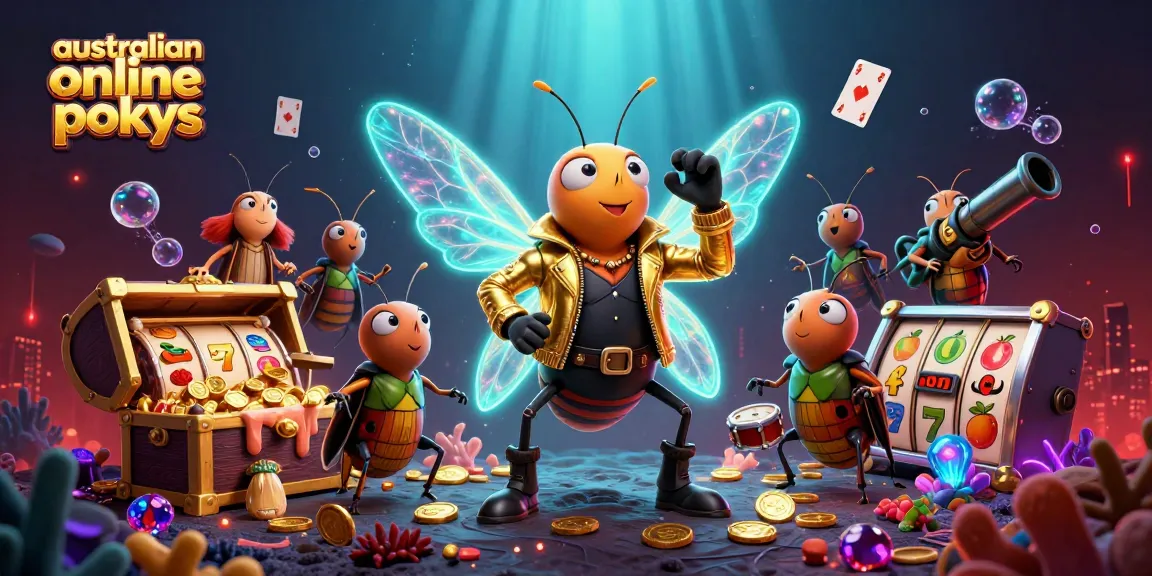Experience thrilling australian online pokies action with this vibrant 3D casino scene.