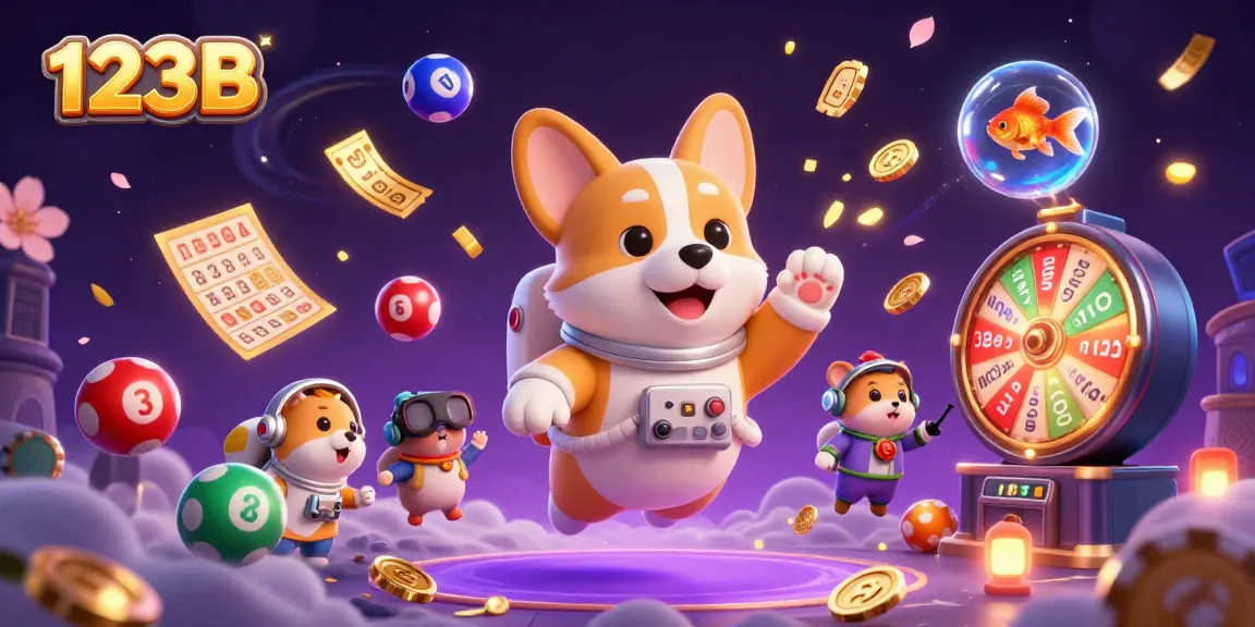 Experience the excitement of 123B with vibrant casino elements and animated characters in this captivating scene.