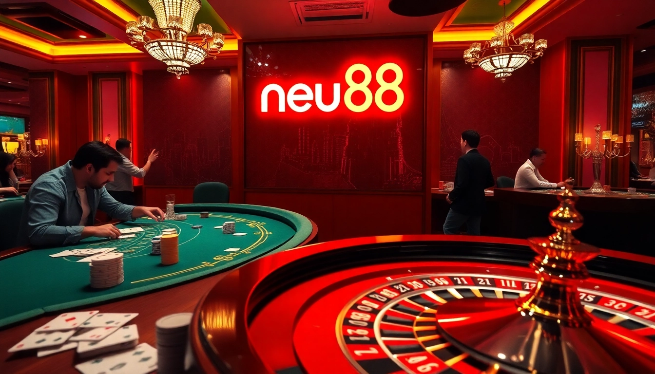 Experience thrilling gameplay at neu88 casino with elegant gaming tables and vibrant atmosphere.