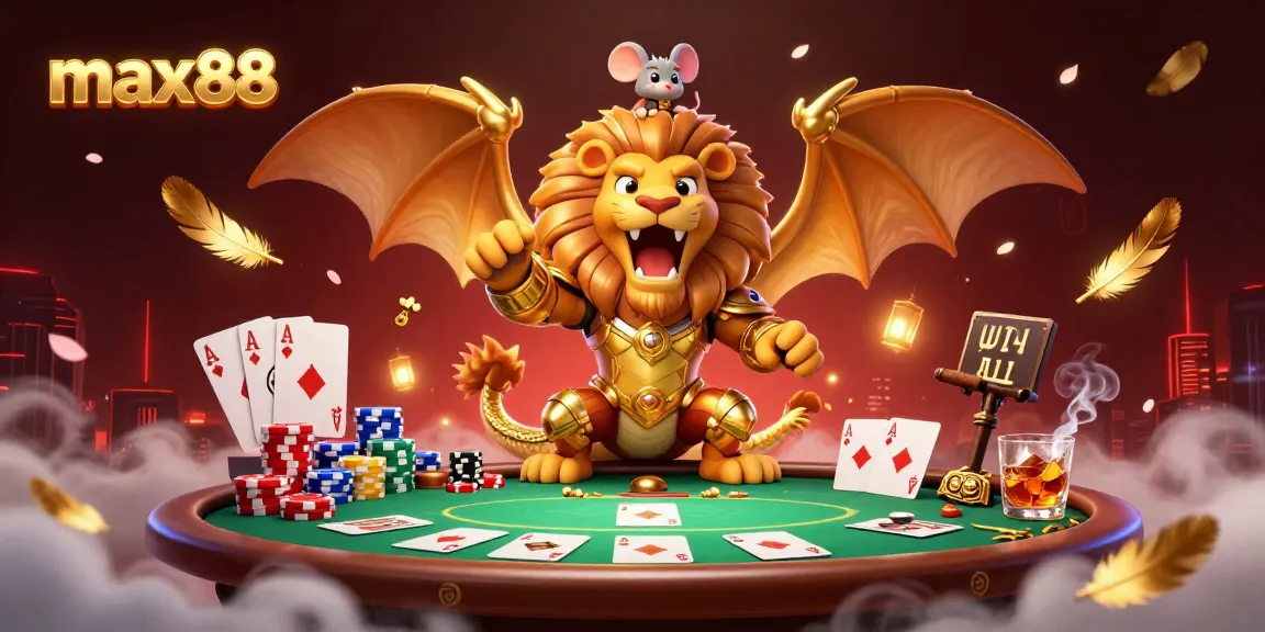 Experience max88 with thrilling poker excitement featuring a chimera and dynamic casino elements.