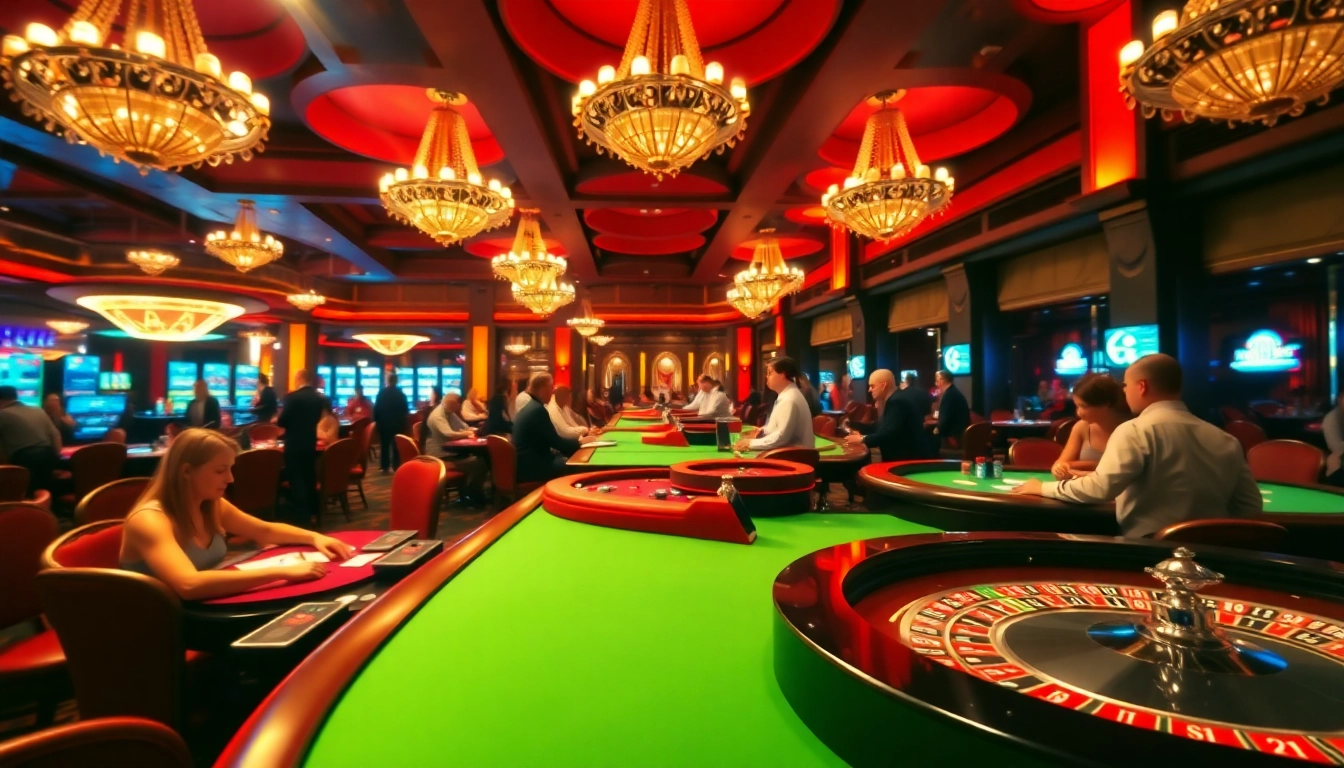 Experience thrilling gameplay at Casea CA with vibrant casino tables and excited players.