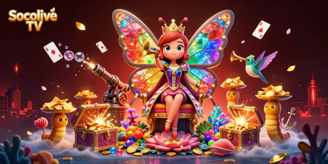 Experience the excitement of betting with Socolive TV's vibrant casino-themed illustration.
