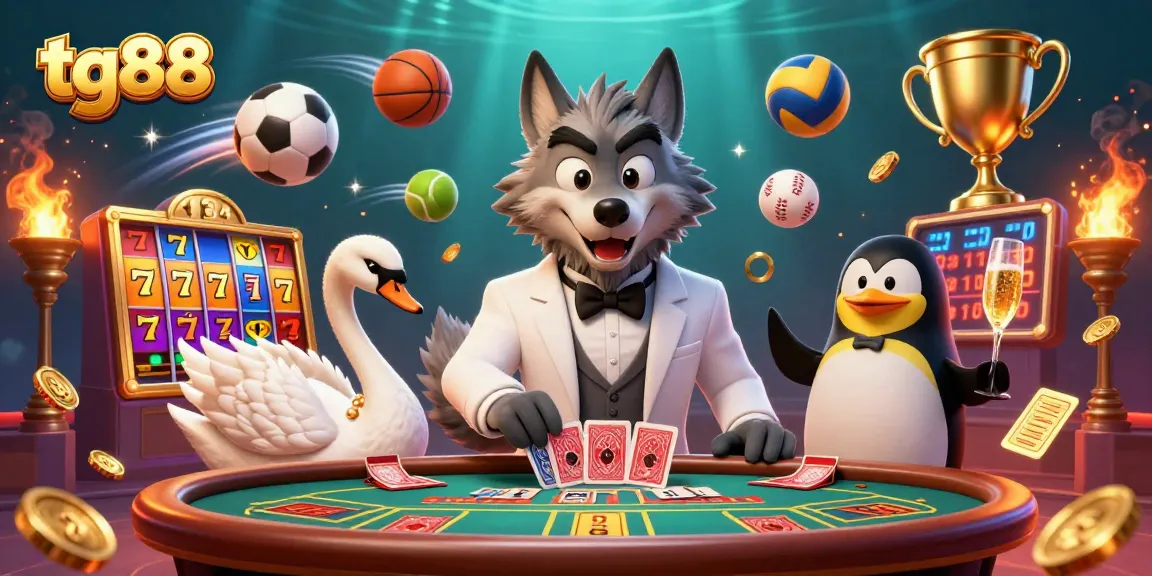 Bet on excitement at tg88 casino with vibrant slot reels, dynamic characters, and rich gaming elements.