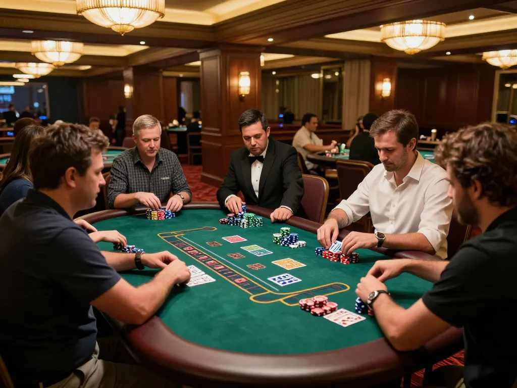 Players engaging in intense blackjack action at bet88 casino table, showcasing skill and strategy.