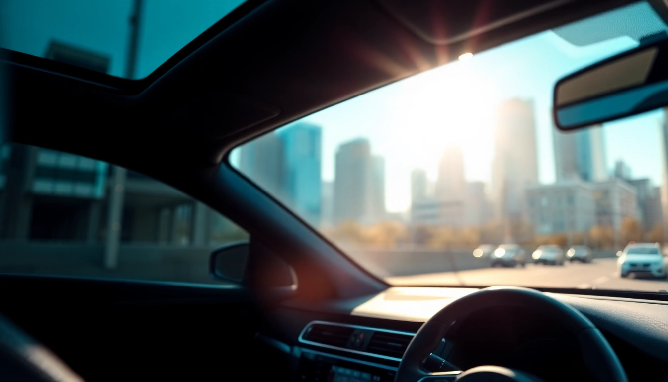 Enhancing a vehicle's aesthetic with ceramic window tint showcasing luxury and privacy.