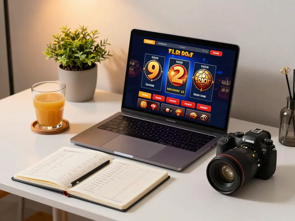 Engaging in online gambling strategies on 92slot with a cozy setup and betting notes