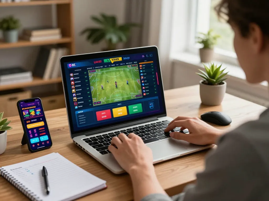 Betting strategies on vaobet showcased during an engaging online gaming session at home.