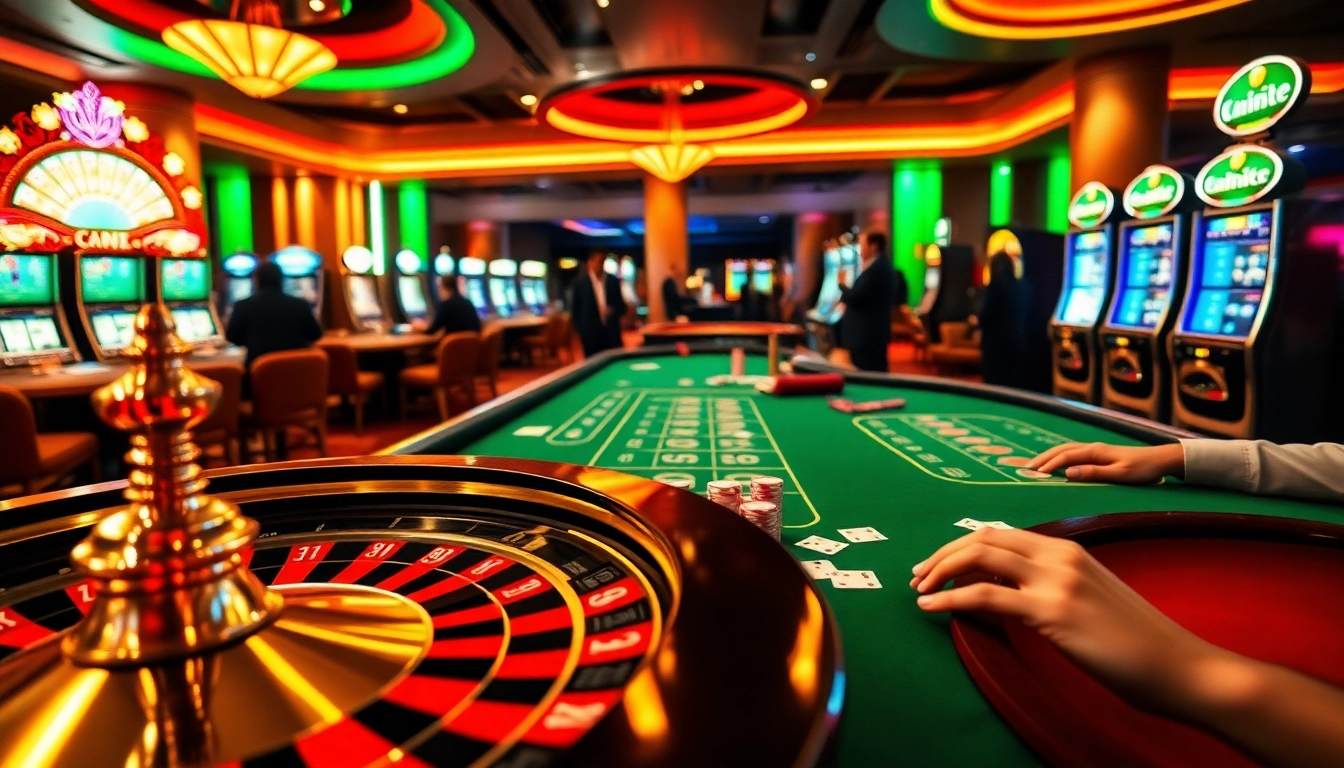 Tải app cm88 for seamless gameplay surrounded by vibrant casino elements and engaged players.