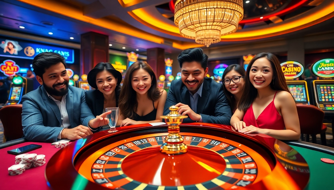 Experience thrilling games at Cổng game Ku88 with lively players enjoying casino action.