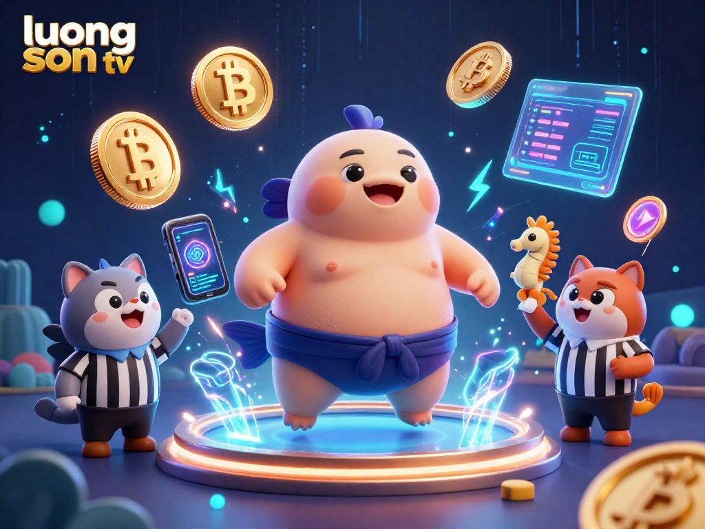 Experience the thrilling game action on luong son tv with vibrant 3D characters and dynamic crypto visuals.