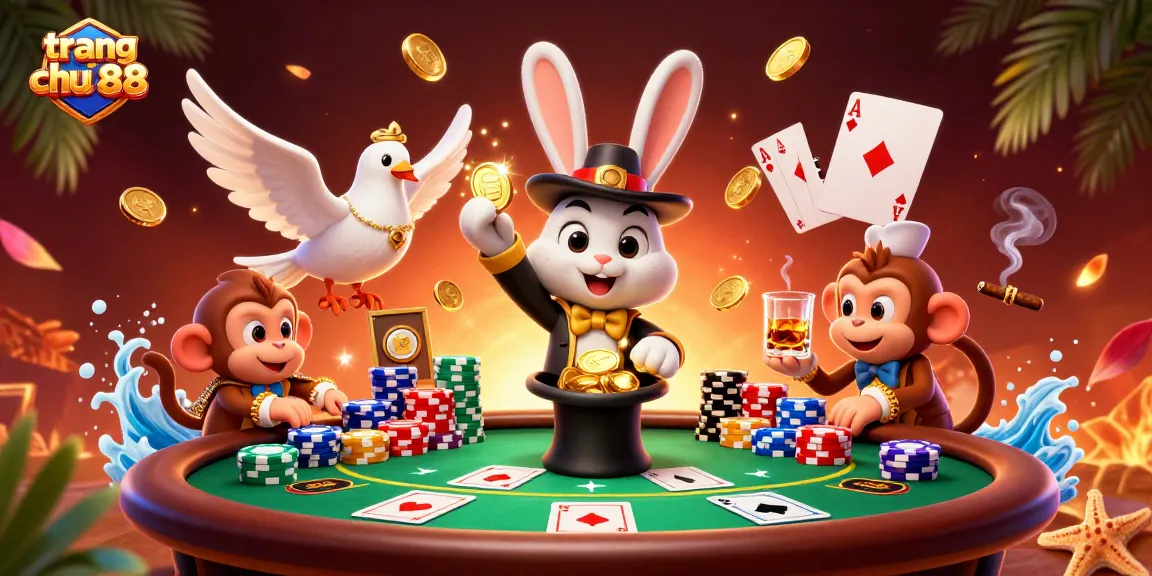 Experience excitement with trang chu qs88 as a magician rabbit conjures casino treasures.