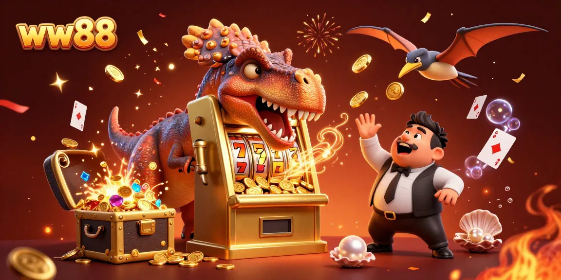 Experience the excitement of ww88 as a pachycephalosaurus wins big at the slot machines!