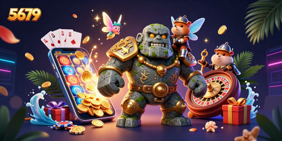 Engage with 5679's exciting casino gaming through this vibrant illustration depicting spellbinding elements and thrilling action.