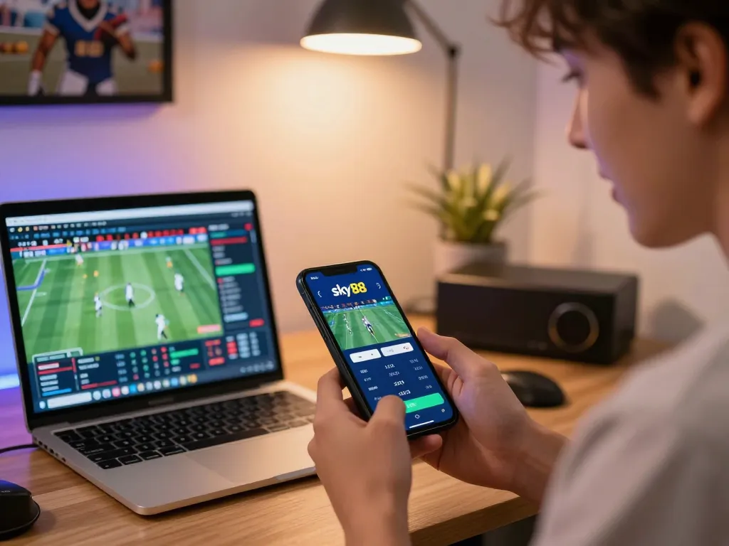 Sky88 app displaying live betting odds for immersive mobile sports gaming experience