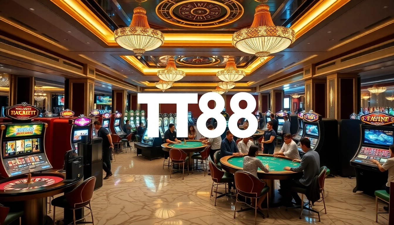 Players enjoy their favorite games at the TT88 casino, showcasing excitement and engagement.