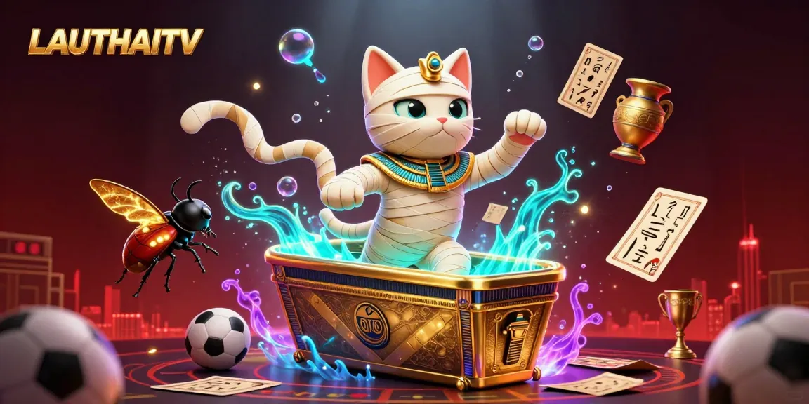 Experience live sports action on LAUTHAITV with a thrilling 3D sports betting illustration.