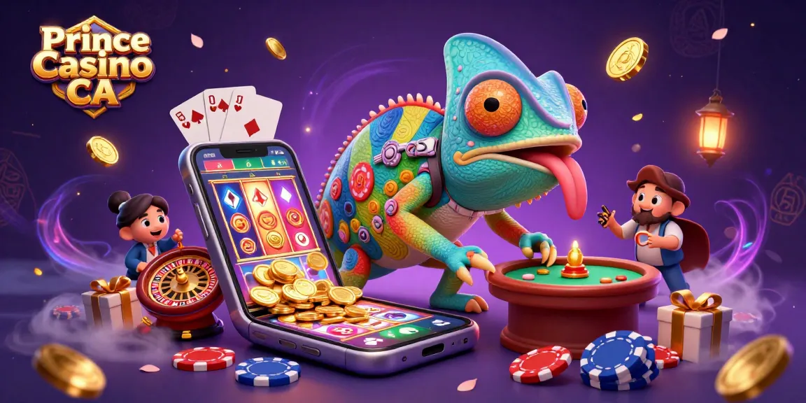 Experience the vibrant excitement of Prince Casino CA with chameleon charm and thrilling gaming elements.